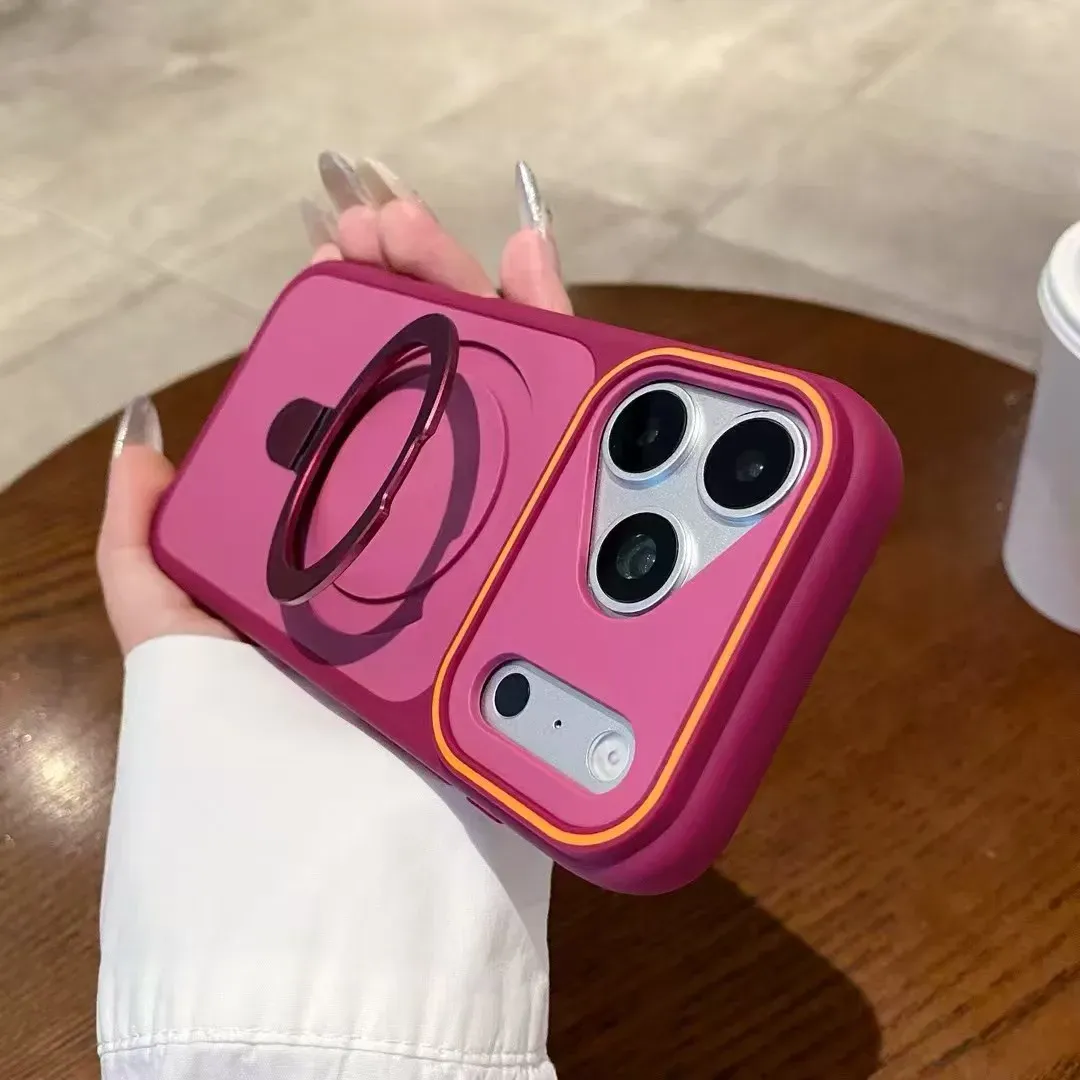 Coque antichoc magnétique compatible MagSafe avec béquille et support pour iPhone 10