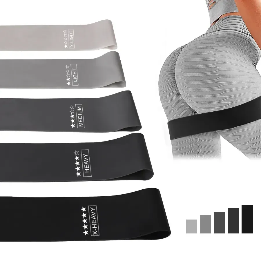 Bandes de résistance en caoutchouc à 5 niveaux pour exercices de fitness, mini bandes Pilates, extenseur de sport et équipement d'entraînement Crossfit - Image 1