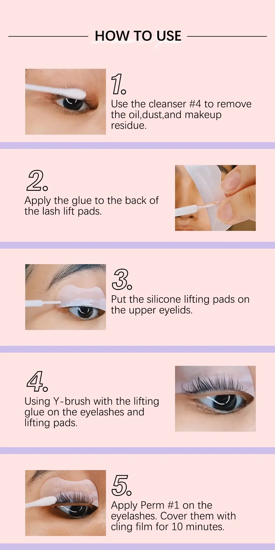 Mise en situation du kit de permanente de cils