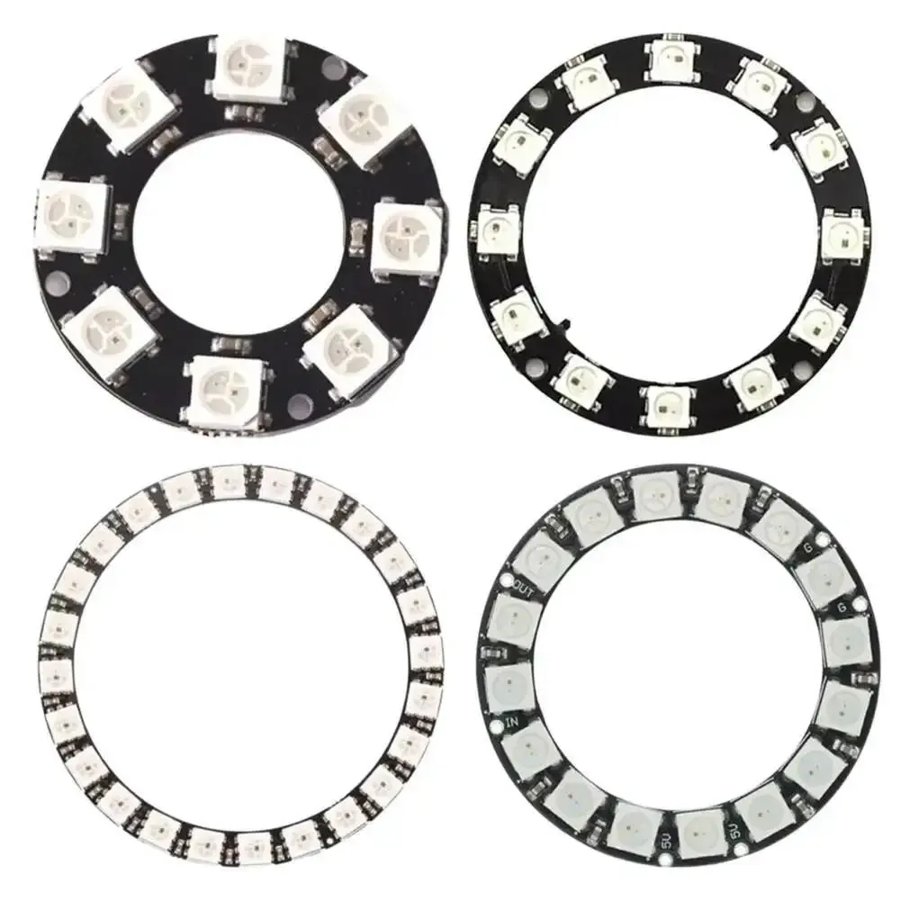 Anneau LED NeoPixel RGB adressable individuellement 5 V, compatible Arduino WS2812 2