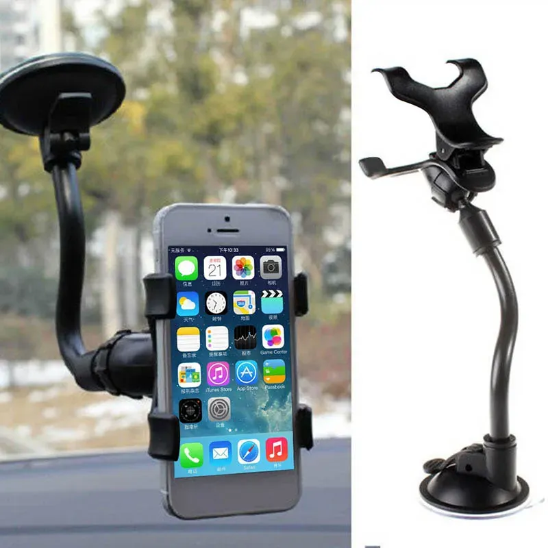 Support de téléphone pour voiture à ventouse, rotation à 360°, bras flexible et support de montage universel pour iPhone, Samsung et Xiaomi