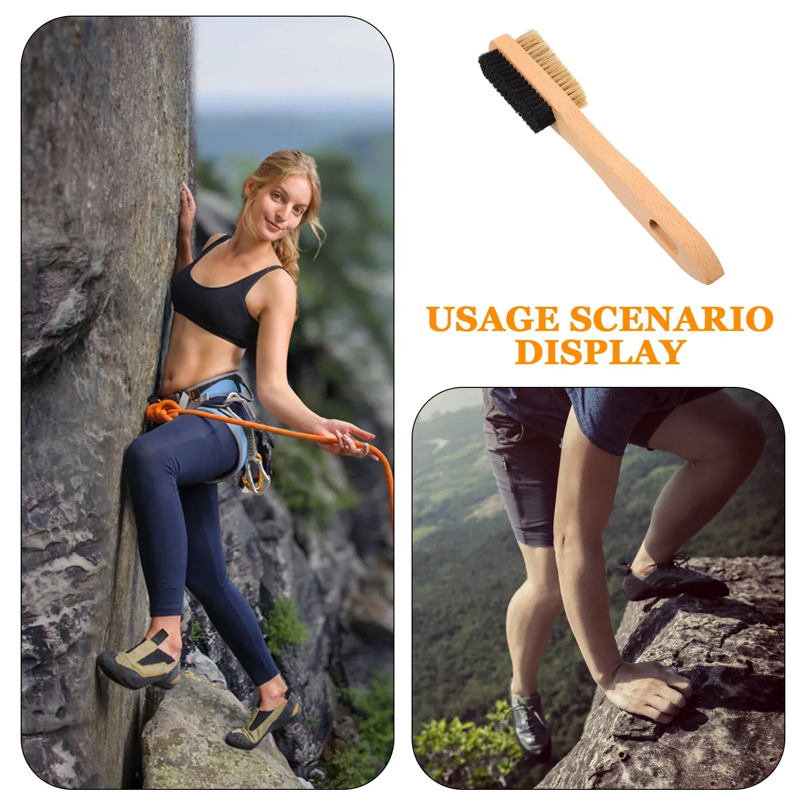 Brosse d'escalade : outil de nettoyage portable pour chaussons d'escalade, brosse de nettoyage durable pour prises de bloc en extérieur, brosse à récurer en fil métallique 6