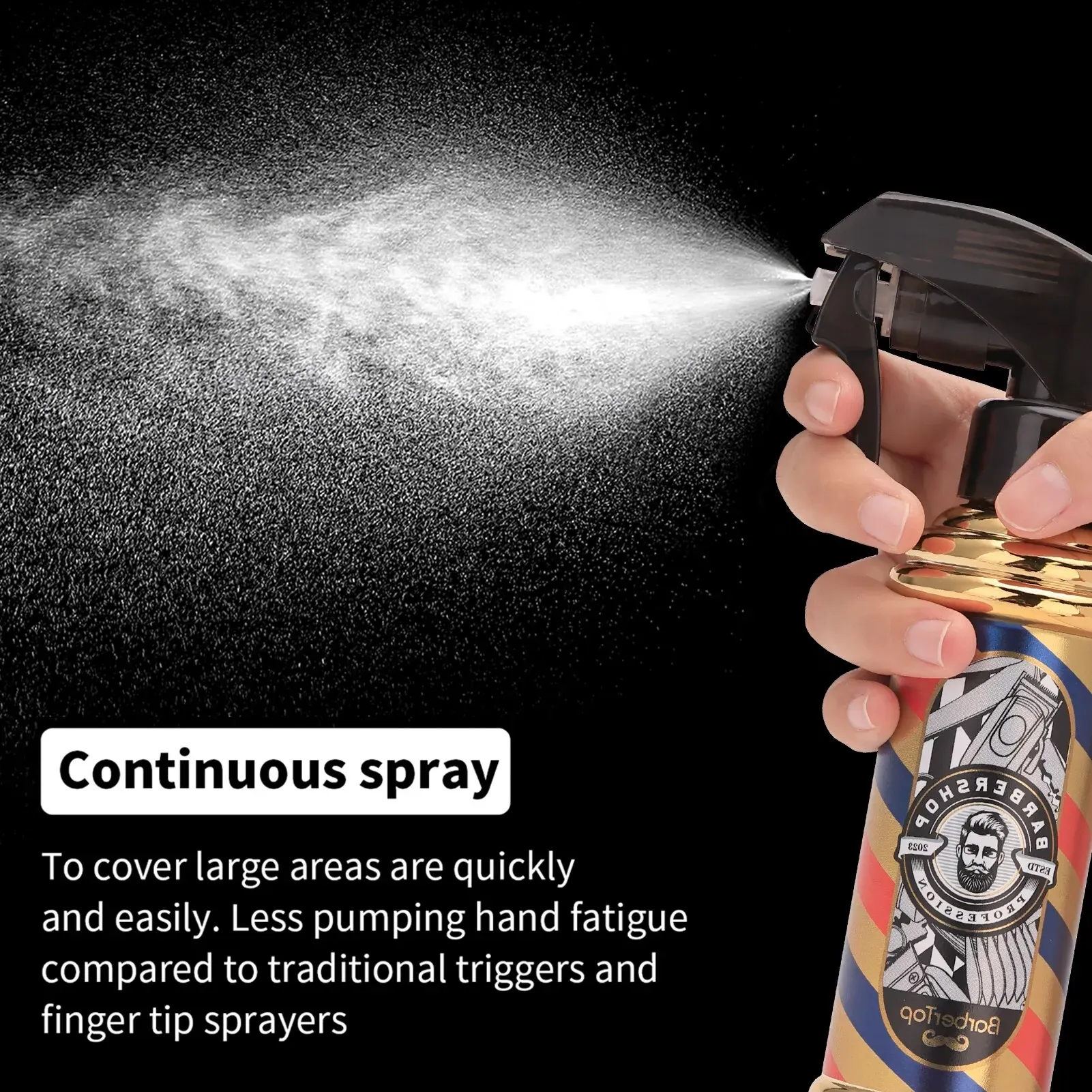 Vaporisateur d'eau rétro rechargeable à brume continue pour coiffure 4