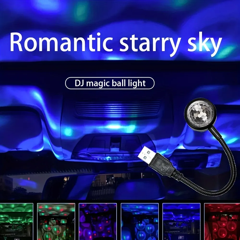 Veilleuse LED Ciel Étoilé pour véhicule, projecteur USB Galaxy Star 62, lampe de toit pour voiture, chambre, décoration de plafond, Plug and Play 6