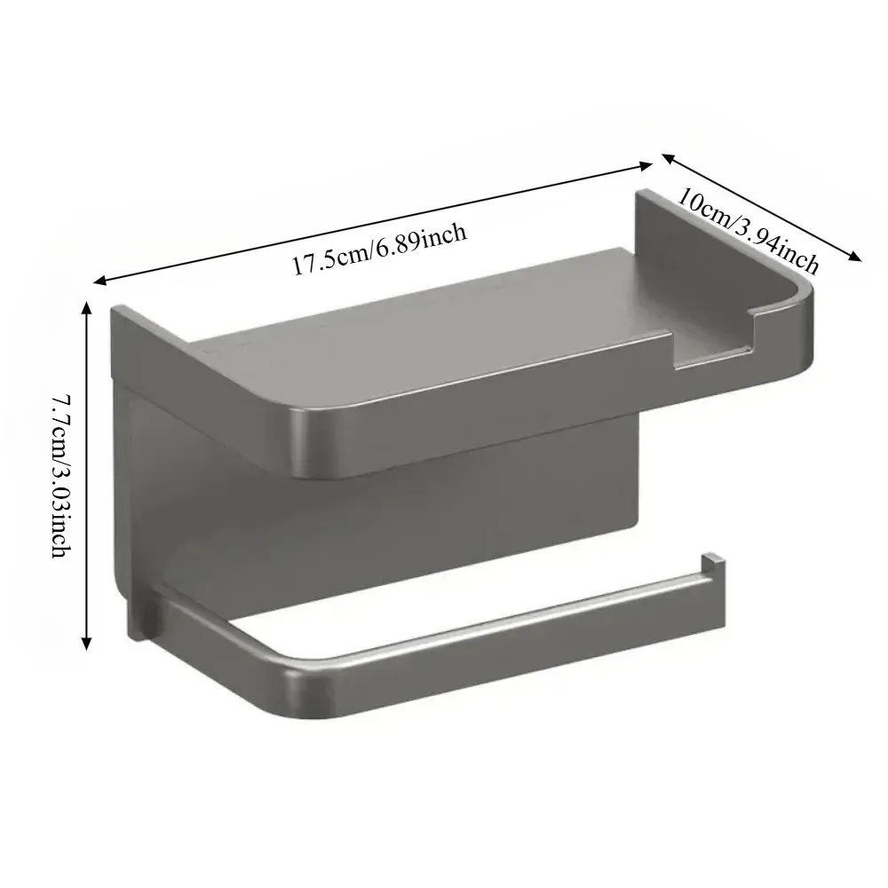 Porte-papier toilette mural avec étagère de rangement en plastique 8