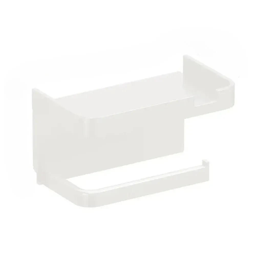 Porte-papier toilette mural avec étagère de rangement en plastique 7