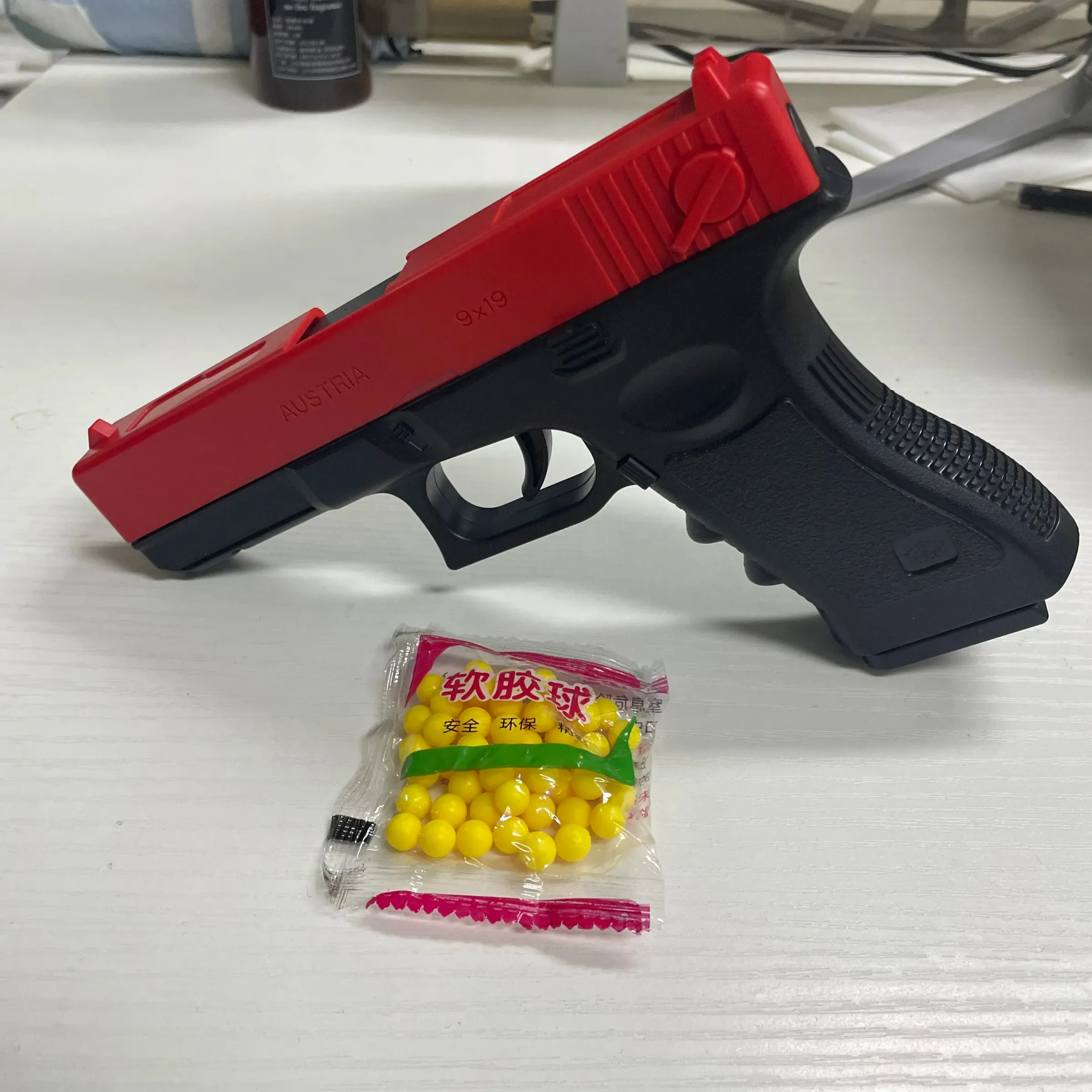 Pistolet jouet à billes souples G17 Geock, à air comprimé manuel, pour enfants 3