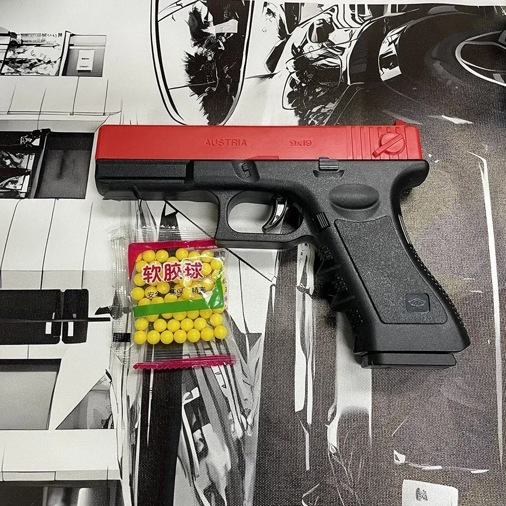 Pistolet jouet à billes souples G17 Geock, à air comprimé manuel, pour enfants 10