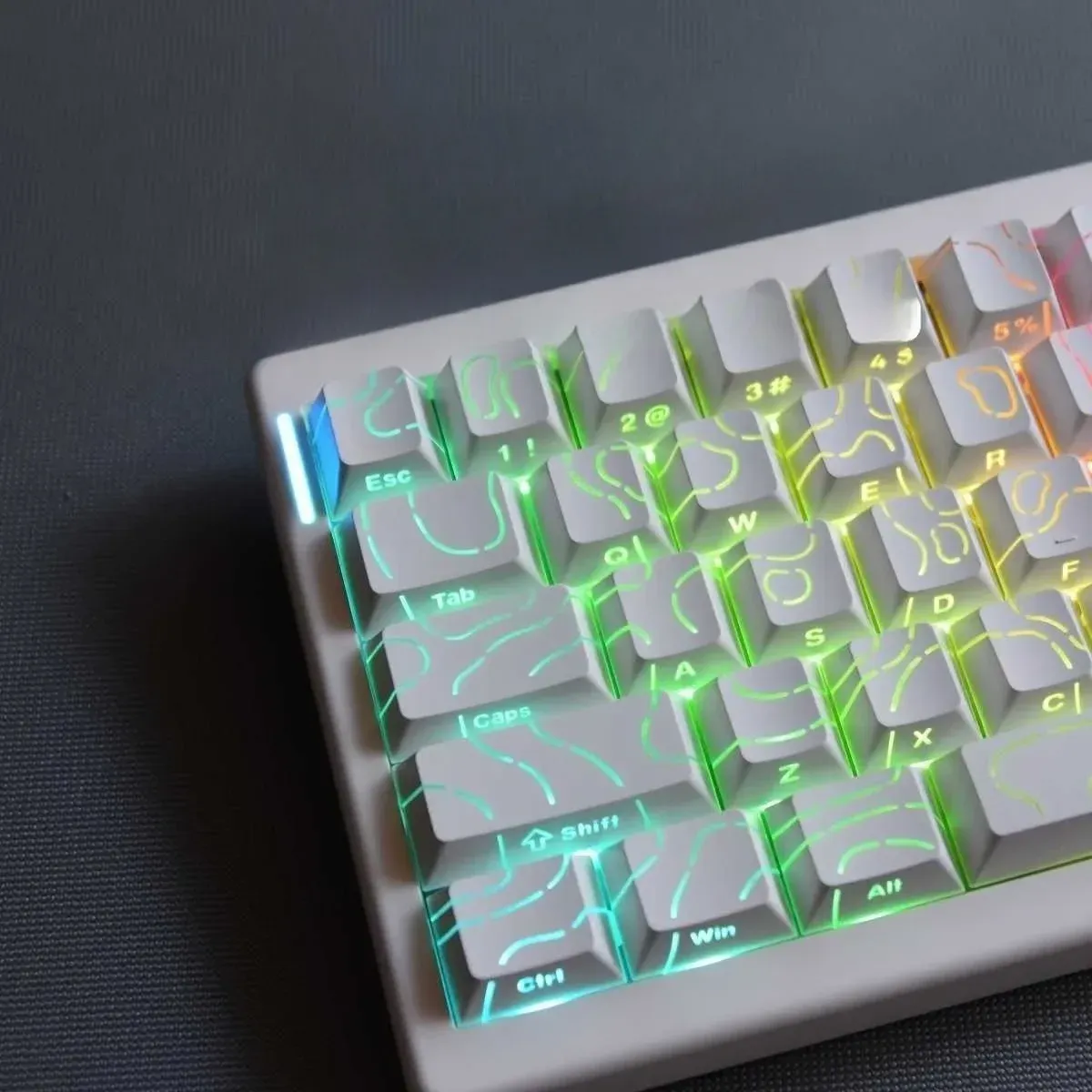 Keycaps PBT Super Contour 2025 à lueur latérale, hauteur d'usine d'origine, compatibles claviers mécaniques 61/68/75/84/87 touches pour clavier de jeu