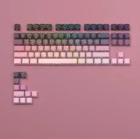 Keycaps PBT Super Contour 2025 à lueur latérale, hauteur d'usine d'origine, compatibles claviers mécaniques 61/68/75/84/87 touches pour clavier de jeu 9