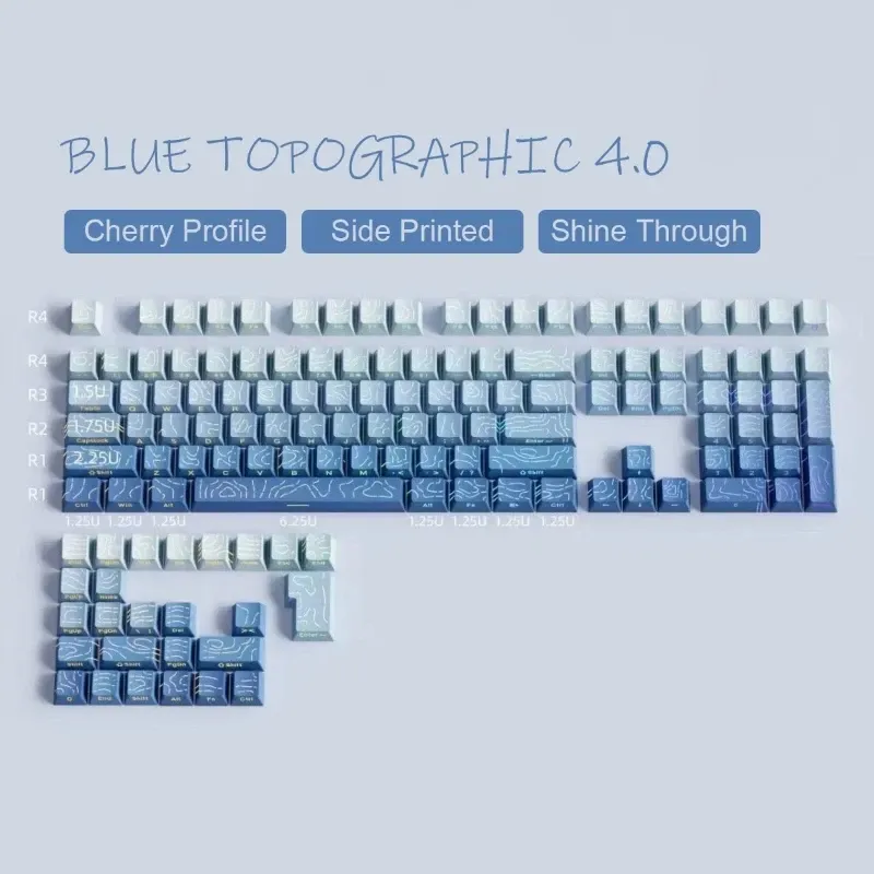 Keycaps PBT Super Contour 2025 à lueur latérale, hauteur d'usine d'origine, compatibles claviers mécaniques 61/68/75/84/87 touches pour clavier de jeu 22