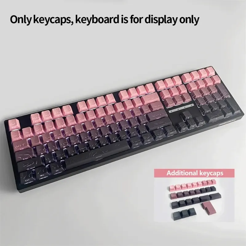 Keycaps PBT Super Contour 2025 à lueur latérale, hauteur d'usine d'origine, compatibles claviers mécaniques 61/68/75/84/87 touches pour clavier de jeu 17
