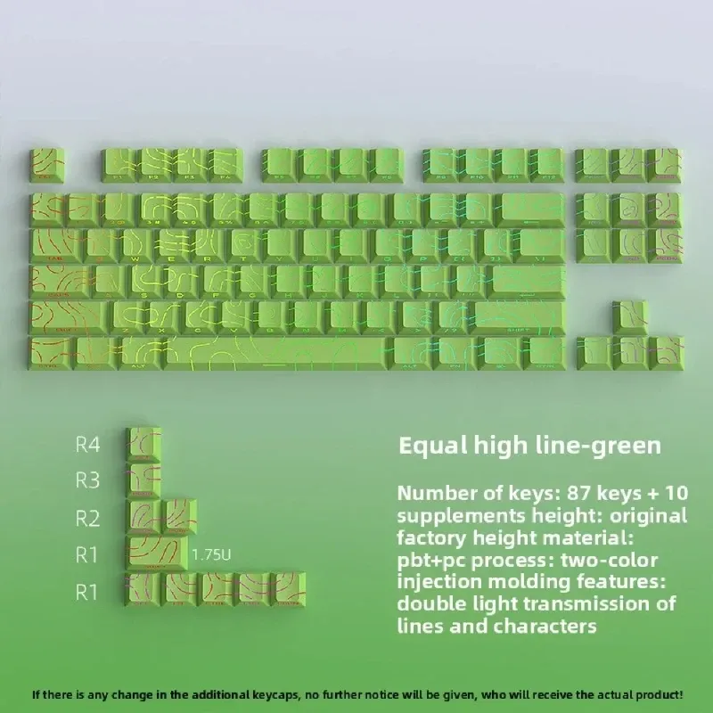 Keycaps PBT Super Contour 2025 à lueur latérale, hauteur d'usine d'origine, compatibles claviers mécaniques 61/68/75/84/87 touches pour clavier de jeu 23