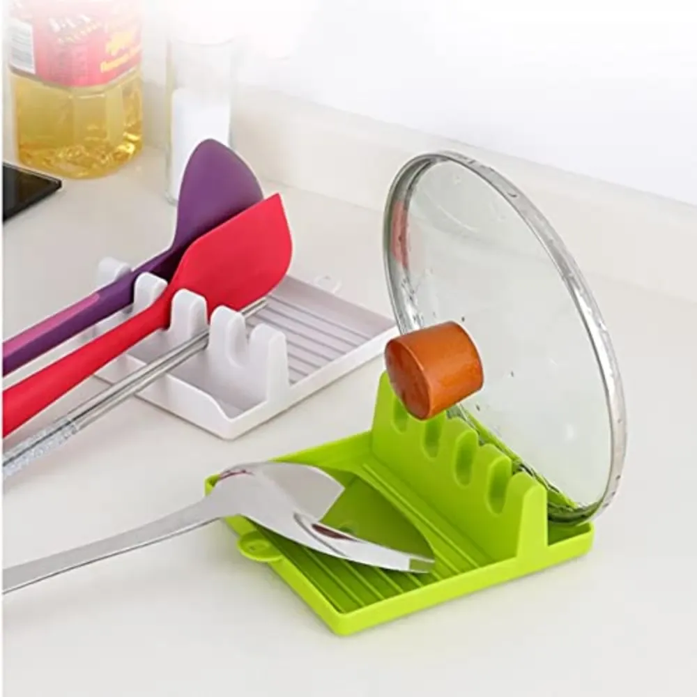 Support de cuisine pour spatules et couvercles de casseroles, étagère de comptoir pour cuillères et baguettes 2