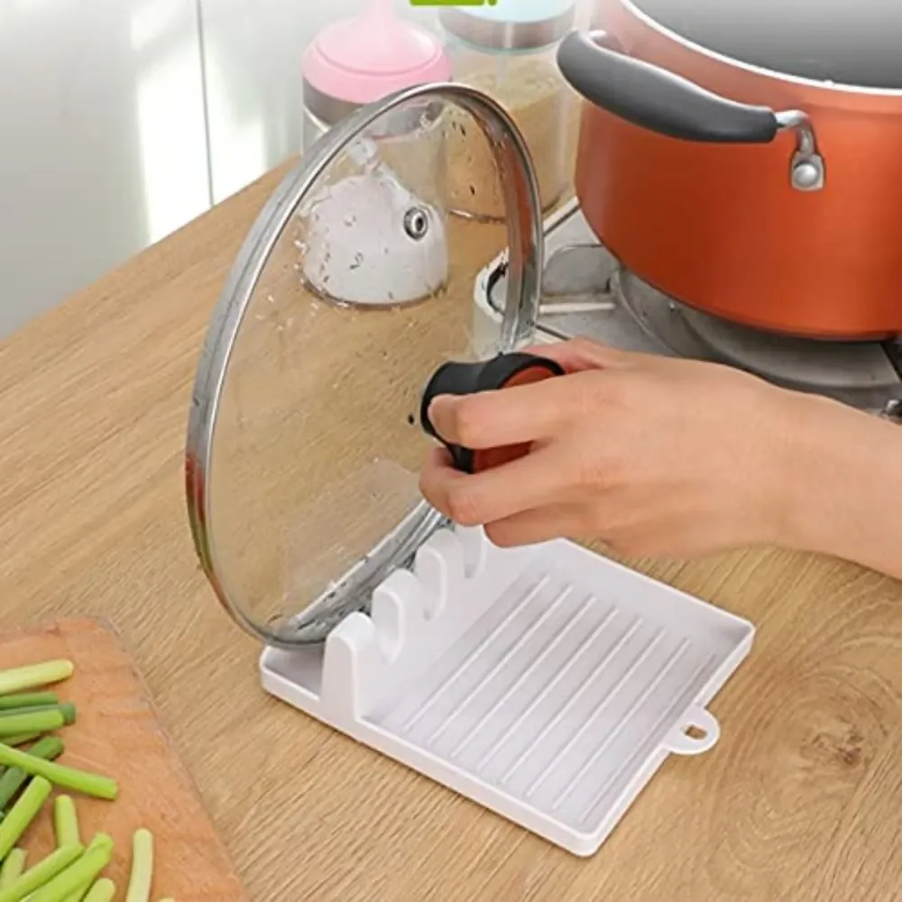Support de cuisine pour spatules et couvercles de casseroles, étagère de comptoir pour cuillères et baguettes 4