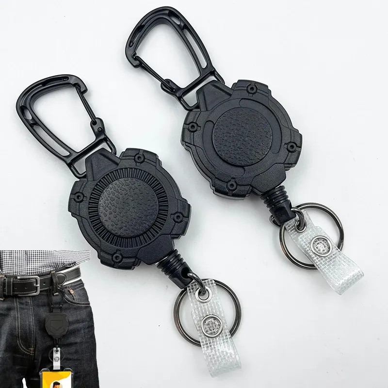 Porte-badge rétractable, mousqueton robuste, porte-carte d'identité à enrouleur 2