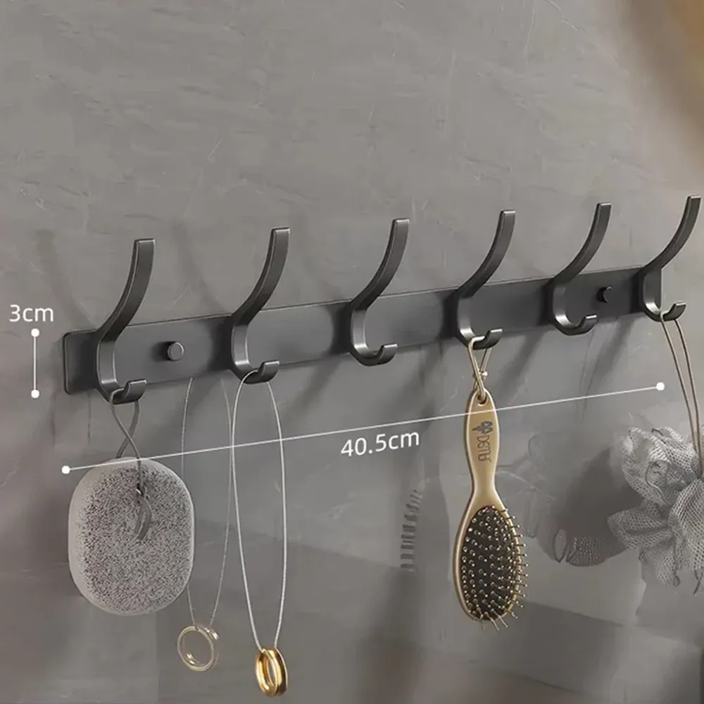 Porte-manteau mural avec crochets de rangement pour porte, chambre et cuisine 10