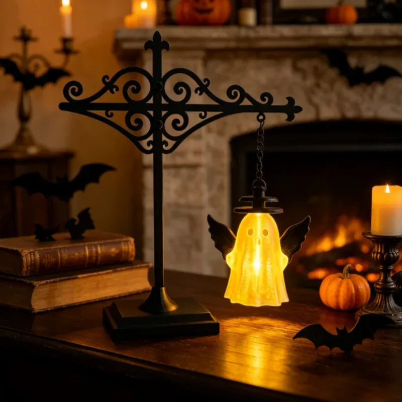 Lampe de bibliothèque rétro en métal noir, ambiance chaleureuse
