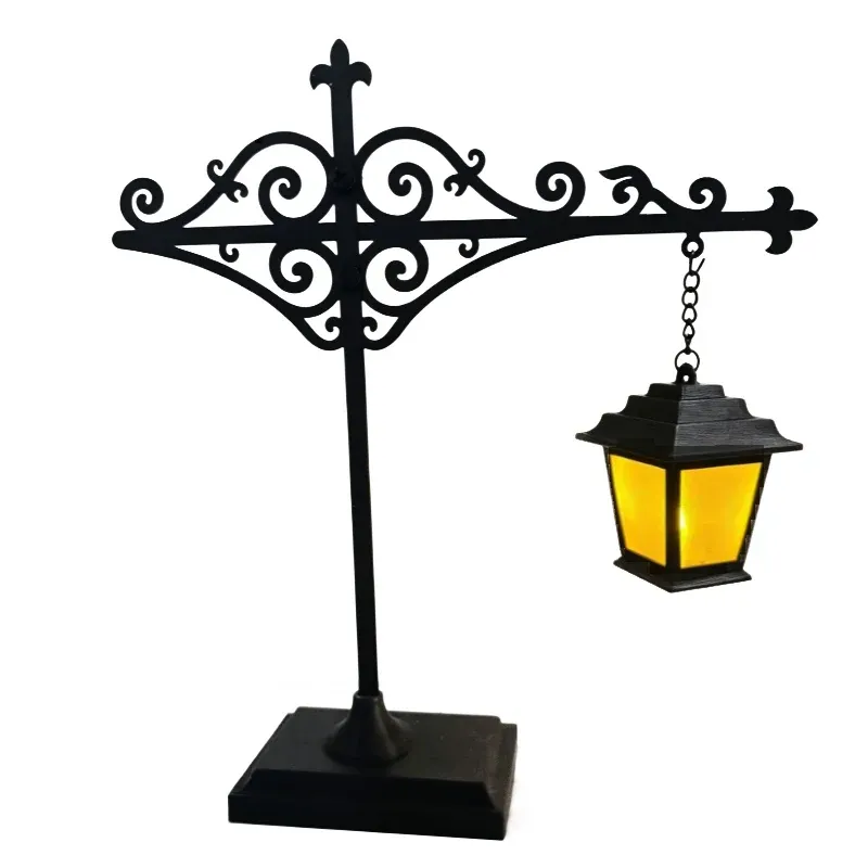 Applique murale lanterne rétro suspendue en métal noir à LED, lampe de nuit gothique vintage 9