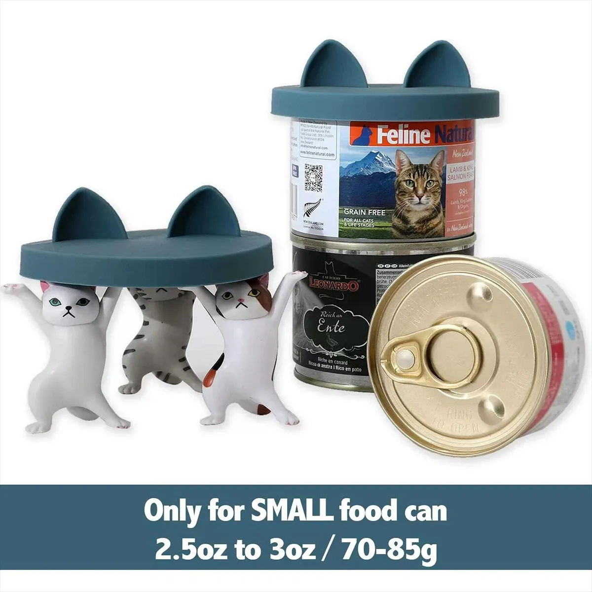 Couvercle en silicone pliable de taille moyenne pour boîtes de nourriture pour chats 4