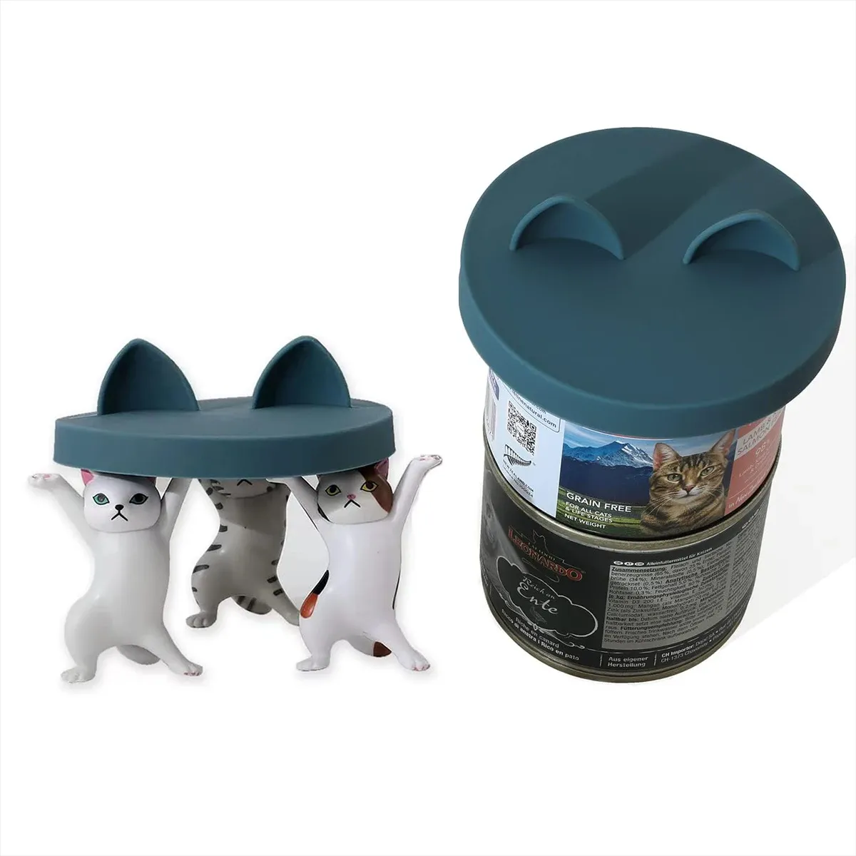 Couvercle en silicone pliable de taille moyenne pour boîtes de nourriture pour chats 6