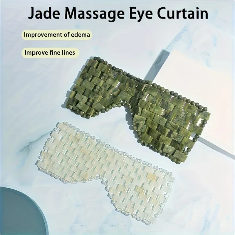 Masque pour les yeux en jade avec masseur de sommeil, anti-âge, pour thérapie chaude et froide - Image 1