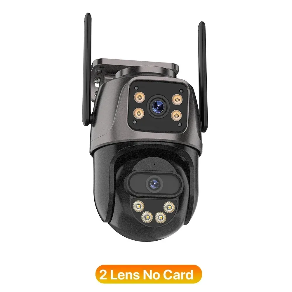 Caméra IP Wi-Fi à trois écrans, caméra d'extérieur 4K à double objectif PTZ, détection humaine par IA, étanche IP66, caméra de surveillance vidéo CCTV ICsee 9