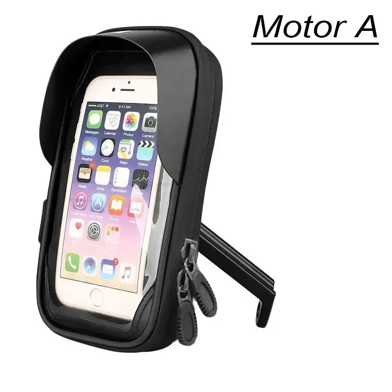 Support de téléphone pour vélo avec sac de guidon rotatif 360° à écran tactile, fermeture éclair, pare-soleil et housse de pluie imperméable pour moto, scooter et cyclomoteur 7