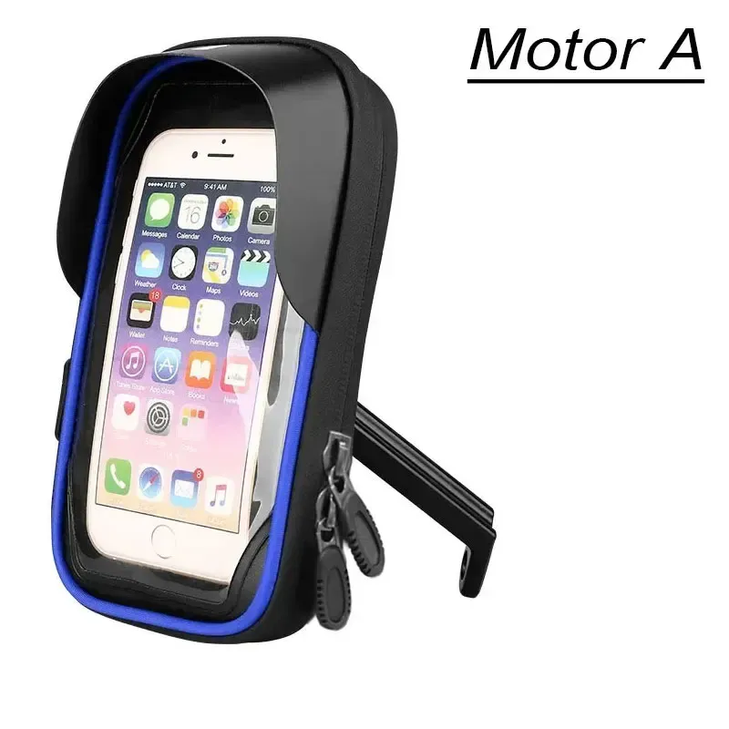 Support de téléphone pour vélo avec sac de guidon rotatif 360° à écran tactile, fermeture éclair, pare-soleil et housse de pluie imperméable pour moto, scooter et cyclomoteur 8