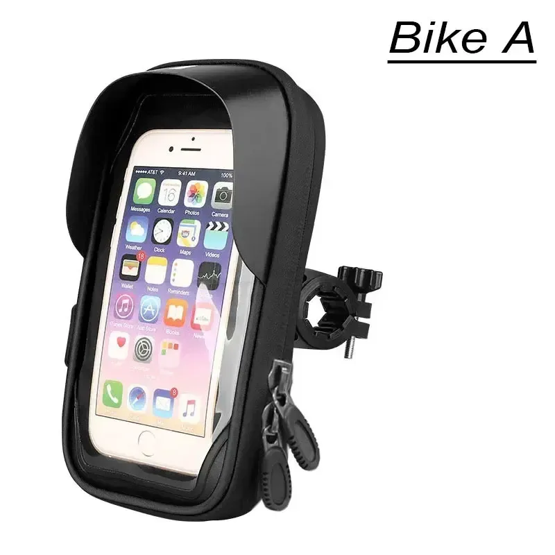 Support de téléphone pour vélo avec sac de guidon rotatif 360° à écran tactile, fermeture éclair, pare-soleil et housse de pluie imperméable pour moto, scooter et cyclomoteur 11