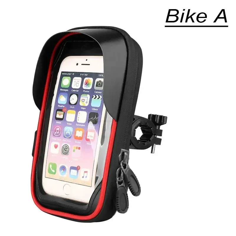 Support de téléphone pour vélo avec sac de guidon rotatif 360° à écran tactile, fermeture éclair, pare-soleil et housse de pluie imperméable pour moto, scooter et cyclomoteur 10