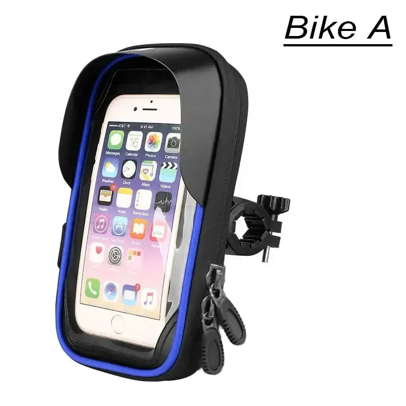 Support de téléphone pour vélo avec sac de guidon rotatif 360° à écran tactile, fermeture éclair, pare-soleil et housse de pluie imperméable pour moto, scooter et cyclomoteur 12