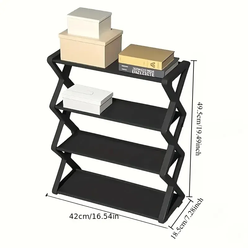 Étagère à chaussures 4 niveaux en X, gain de place, montage facile, rangement domestique, organisateur de chaussures simple pour entrée et salon 6