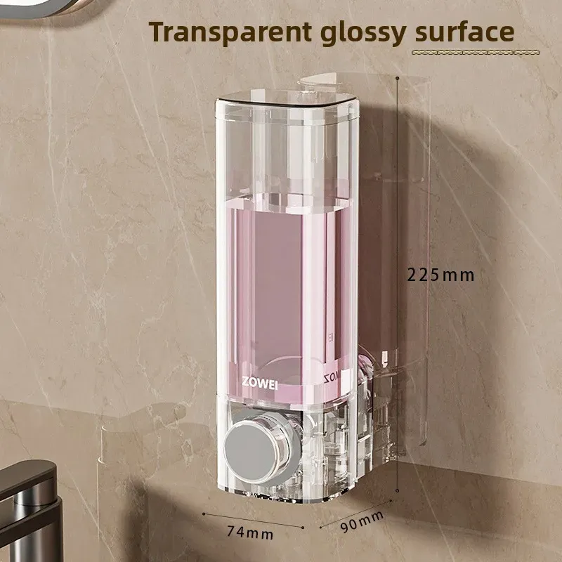 Distributeur de savon mural sans perçage, organisateur de rangement pour salle de bain et cuisine, facile à installer 8