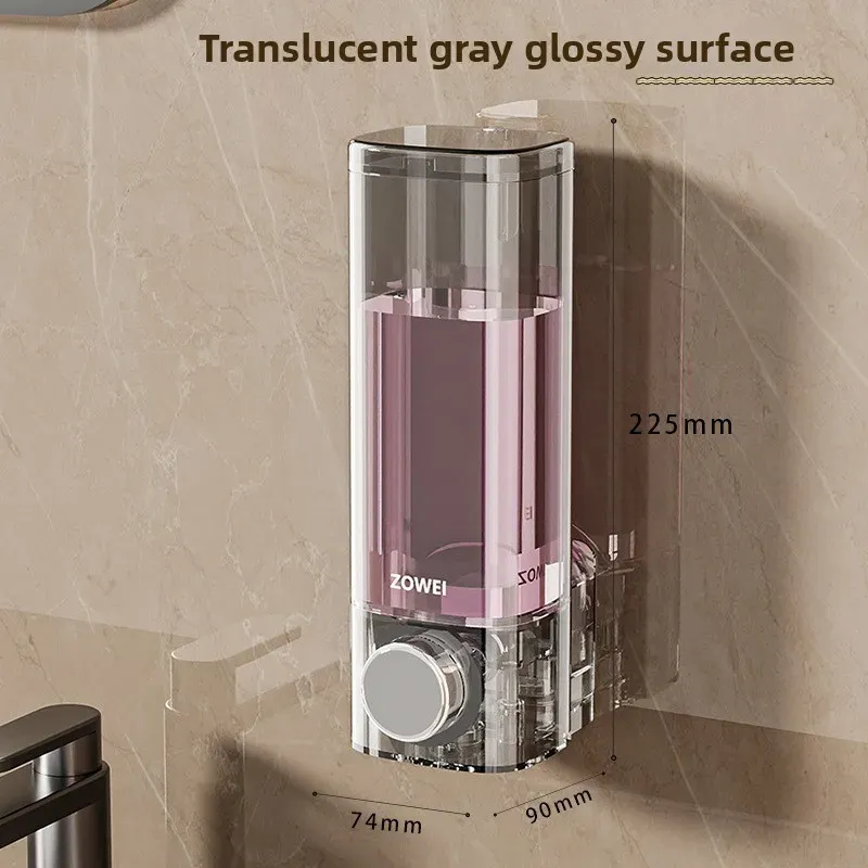 Distributeur de savon mural sans perçage, organisateur de rangement pour salle de bain et cuisine, facile à installer 7