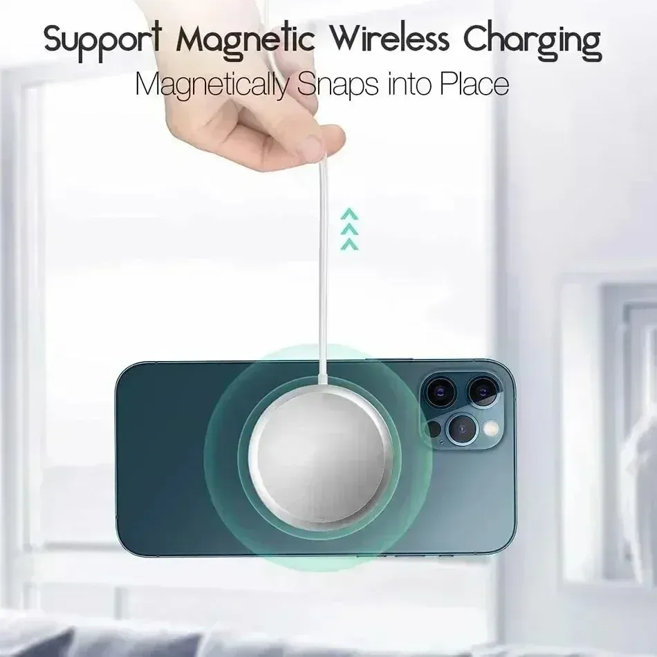 Chargeur magnétique sans fil rapide original pour iPhone 17, 16, 15, 14, 13, 12, Pro Max, Mini, 8 Plus, XR, XS Max et AirPods 3