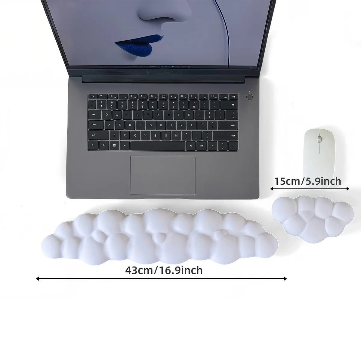 Repose-poignet en forme de nuage, tapis de bureau antidérapant, repose-poignets en mousse à mémoire de forme, tapis de souris ergonomique, repose-poignet pour la frappe, accessoires de bureau 2