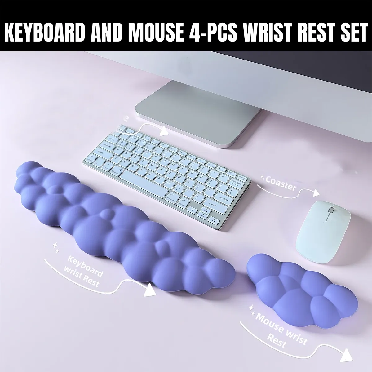 Repose-poignet en forme de nuage, tapis de bureau antidérapant, repose-poignets en mousse à mémoire de forme, tapis de souris ergonomique, repose-poignet pour la frappe, accessoires de bureau 4