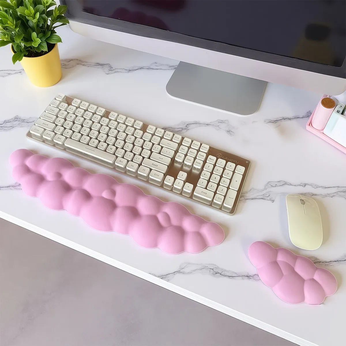 Repose-poignet en forme de nuage, tapis de bureau antidérapant, repose-poignets en mousse à mémoire de forme, tapis de souris ergonomique, repose-poignet pour la frappe, accessoires de bureau 5