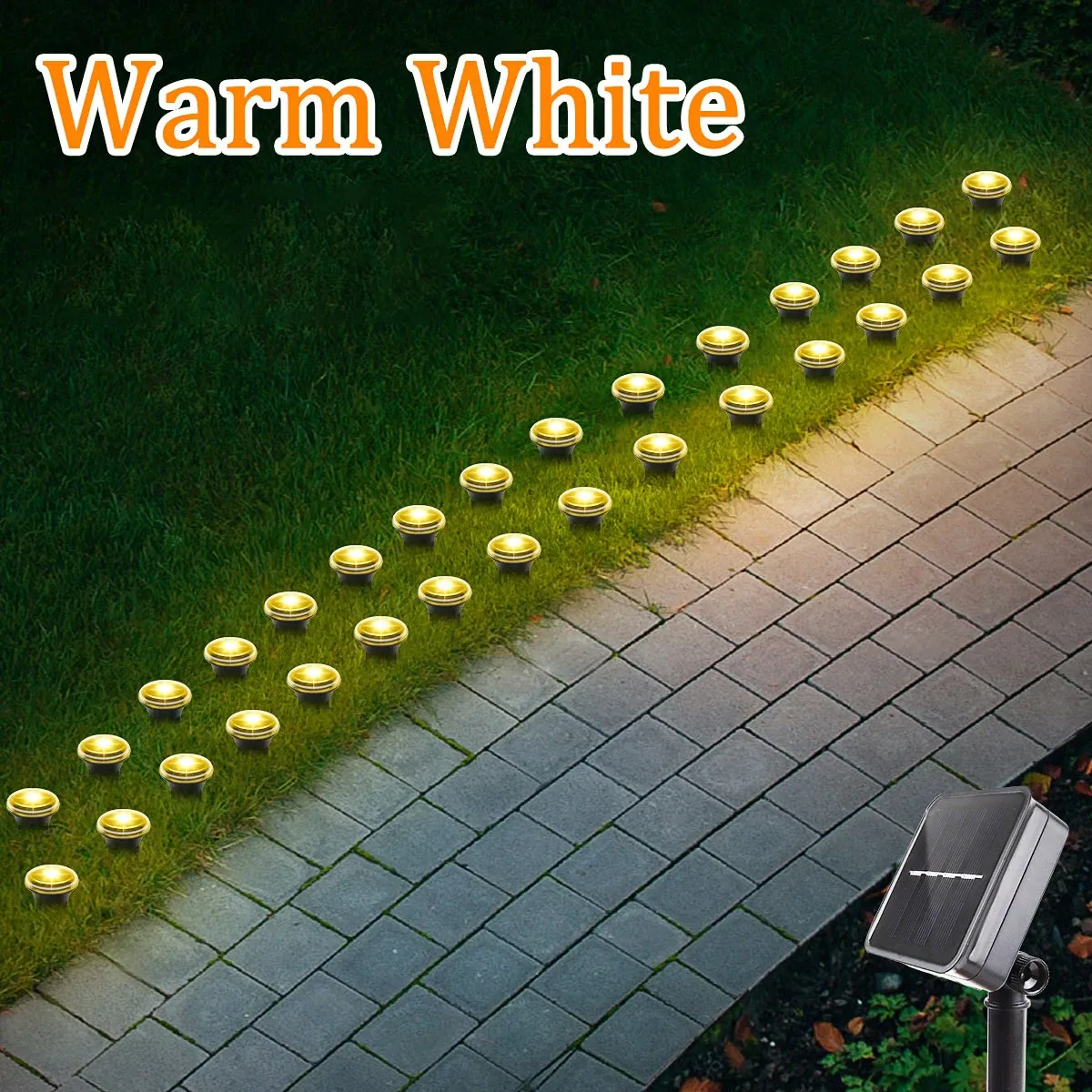 Lumière solaire LED pour allée de jardin, 15/30 LED, 8 modes, éclairage d'extérieur étanche pour pelouse, camping et mariages 8