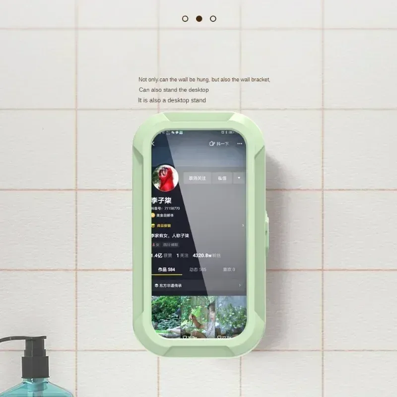 Support de téléphone de douche réglable et étanche, avec bras télescopique et fixation rotative pour salle de bain et cuisine 6