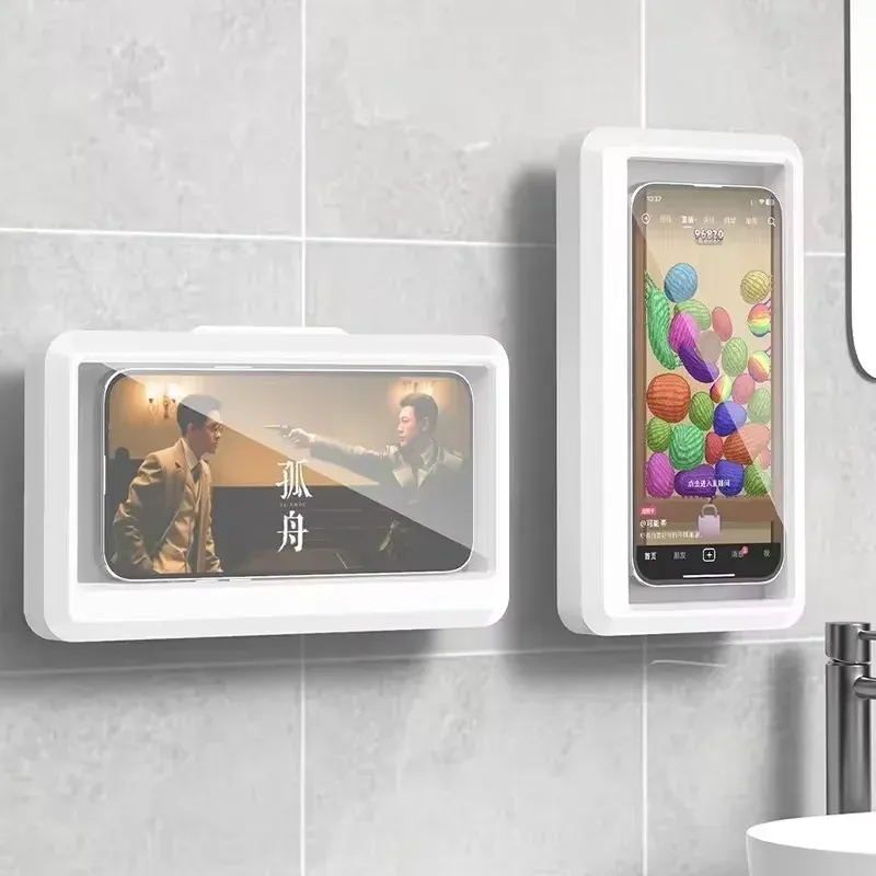 Support de téléphone de douche réglable et étanche, avec bras télescopique et fixation rotative pour salle de bain et cuisine 7