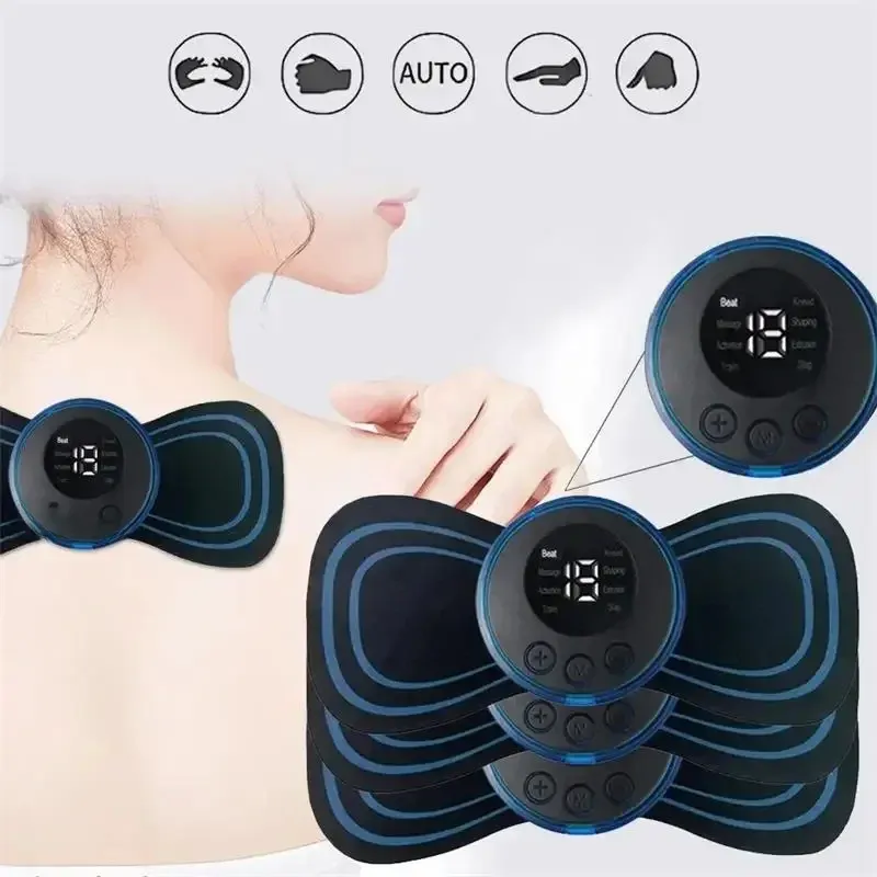 Masseur électrique musculaire 2/3/4 pièces, machine de massage du cou EMS, 8 modes, 19 niveaux d'intensité, vibrateur, appareil de thérapie - Image 1