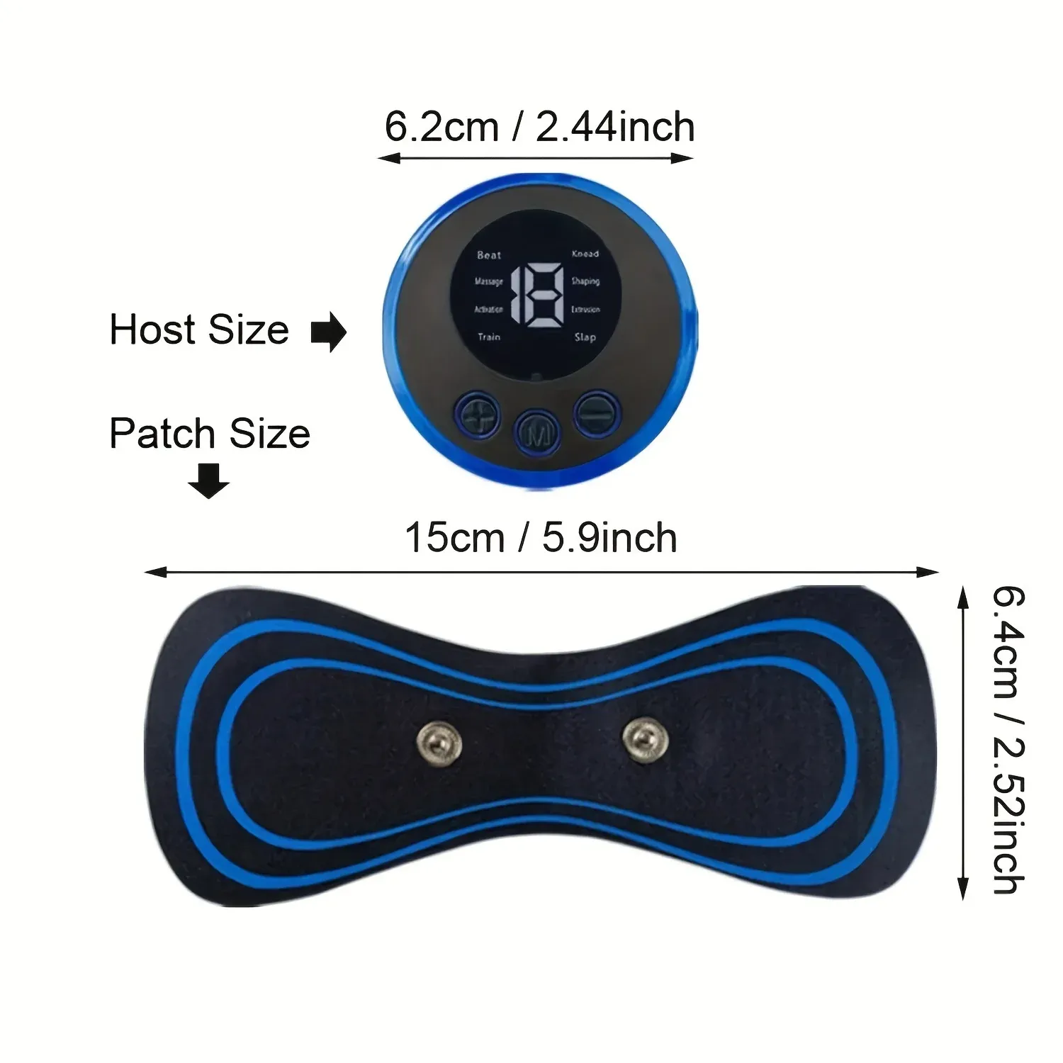 Masseur électrique musculaire 2/3/4 pièces, machine de massage du cou EMS, 8 modes, 19 niveaux d'intensité, vibrateur, appareil de thérapie 3
