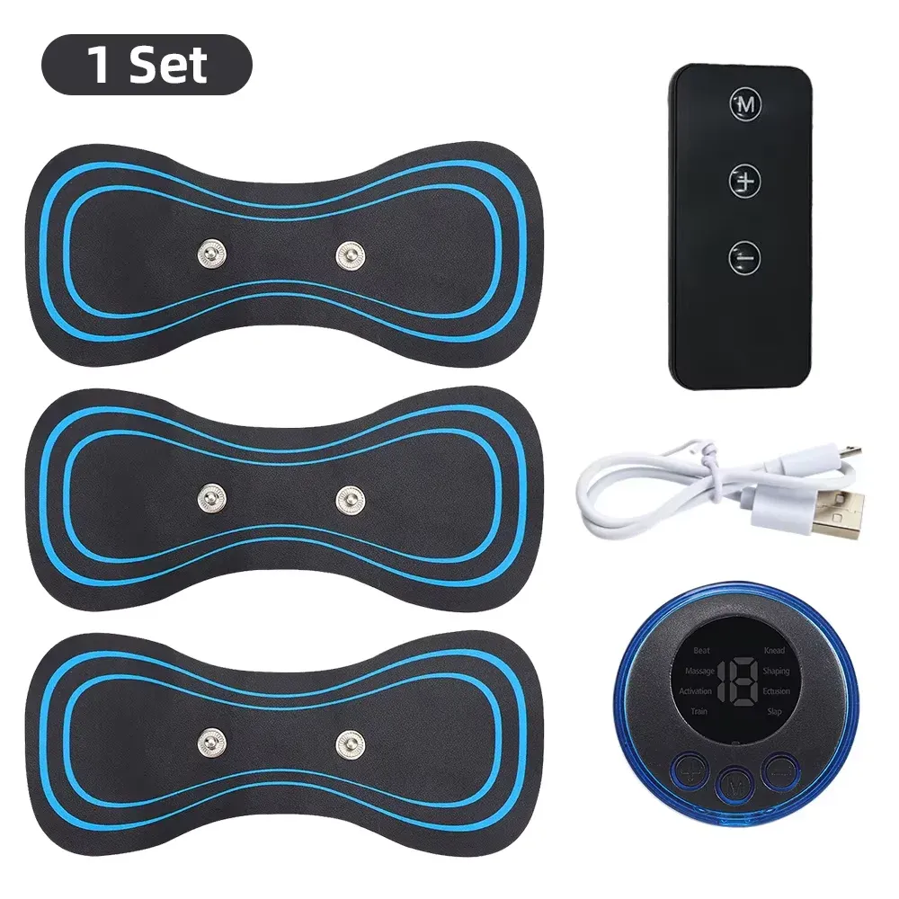 Masseur électrique musculaire 2/3/4 pièces, machine de massage du cou EMS, 8 modes, 19 niveaux d'intensité, vibrateur, appareil de thérapie 9