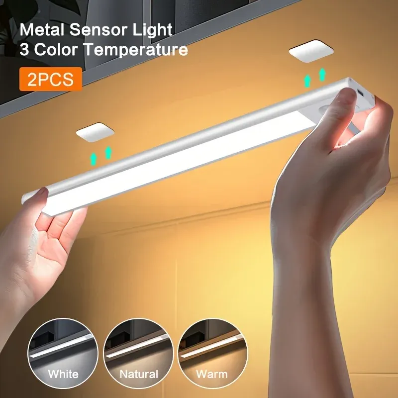 Lampe LED sans fil à détecteur de mouvement rechargeable par USB, pour éclairage sous armoire