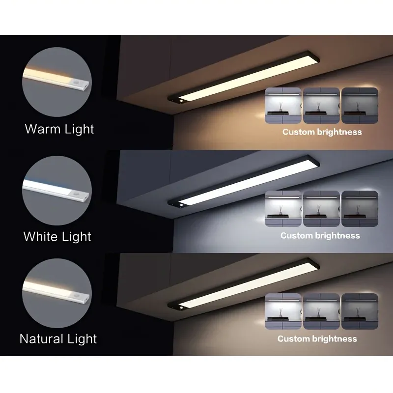 Lampe LED sans fil à détecteur de mouvement rechargeable par USB, pour éclairage sous armoire 5