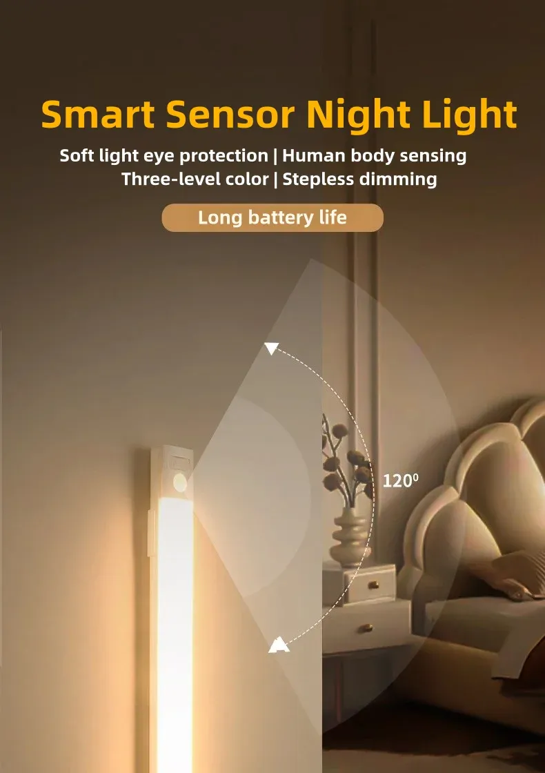 Lampe LED sans fil à détecteur de mouvement, vue d'ensemble