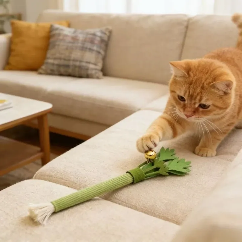 Jouet interactif pour chat en situation de jeu