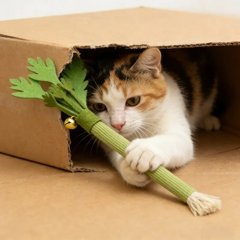 Jouet à mâcher pour chat, vue de profil
